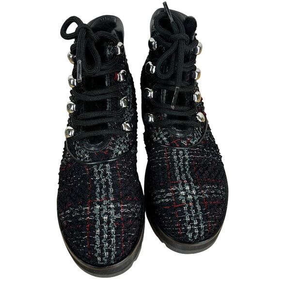 3.1 Phillip Lim NWOB Dylan Lace Up Plaid Hiking Boots Women's Size 37 (US 7) - Picture 5 of 9